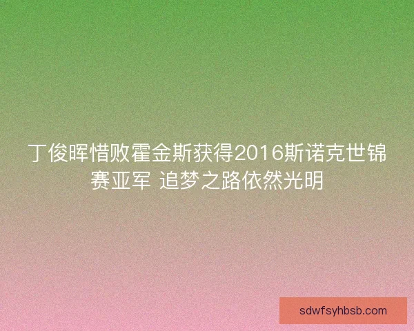 丁俊晖惜败霍金斯获得2016斯诺克世锦赛亚军 追梦之路依然光明 丁俊晖惜败霍金斯获得2016斯诺克世锦赛亚军 追梦之路依然光明